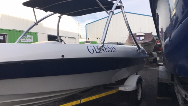 OTB-4 Bimini, Air Tower, AquaScape inboard OTB-4 Bimini, Air Tower, AquaScape inboard